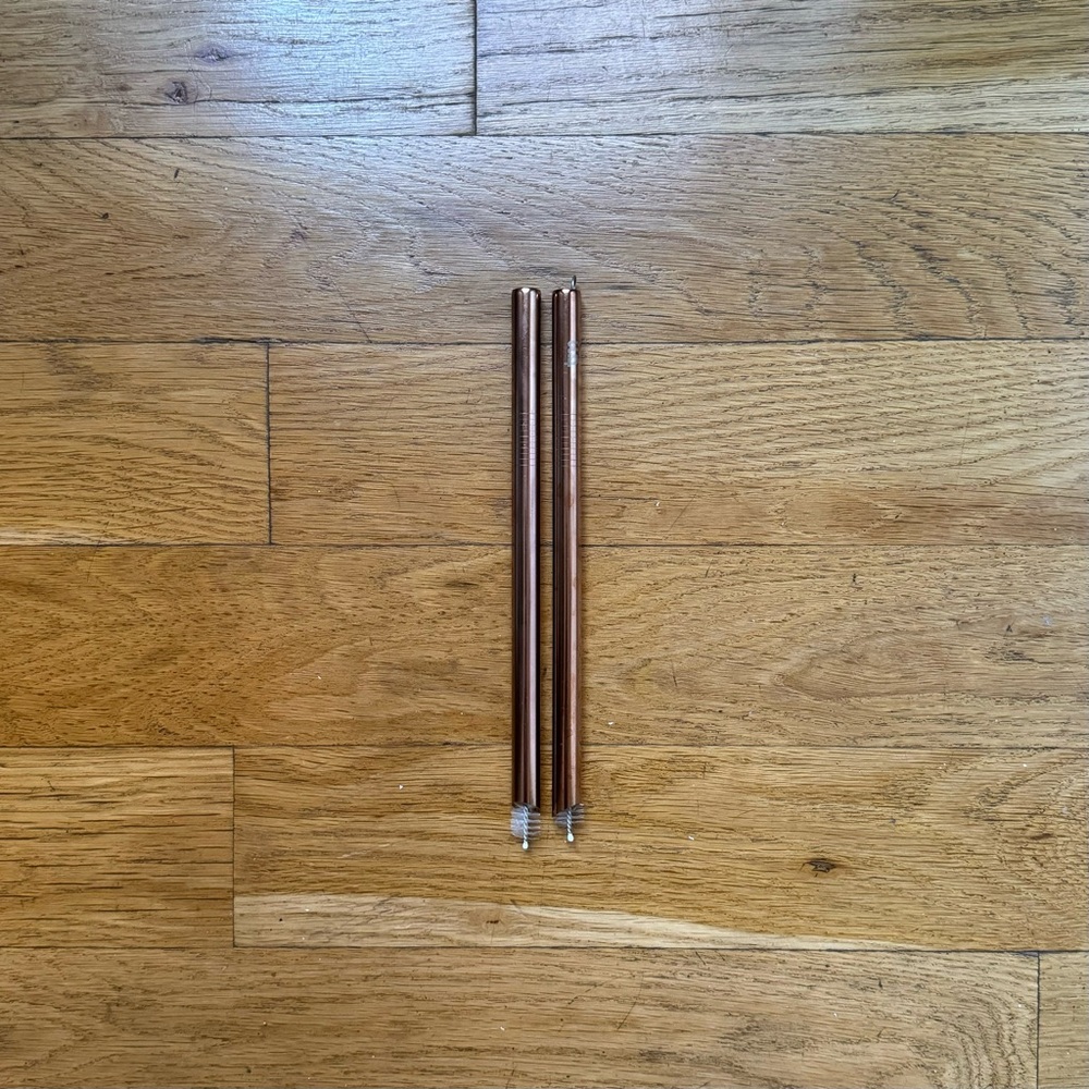 Tea and Milk bubble tea reusable straws w/ brush cleaners (set of 2)